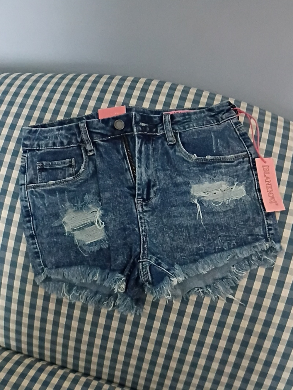 Blank NYC Distressed Blue Denim Kids Shorts